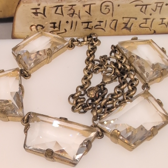 J. Crew Gold and Clear Ice Cube Statement Necklace - Picture 6 of 6